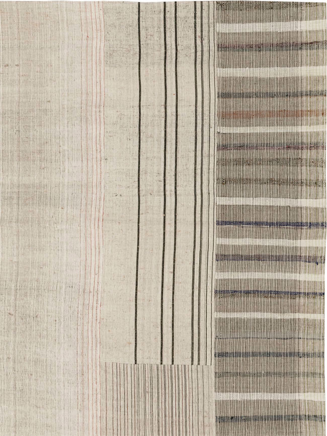Vintage Turkish Flatweave Kilim Large Room Size Carpet, No.33609 - Gss