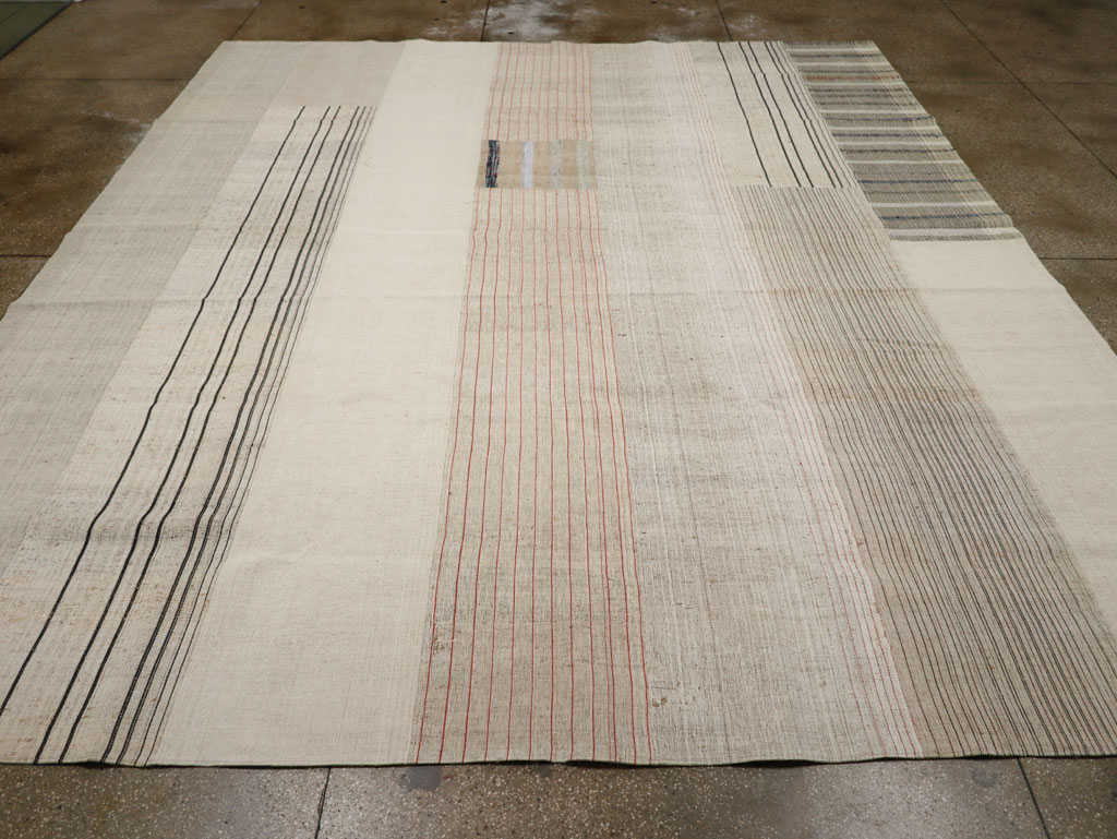 Vintage Turkish Flatweave Kilim Large Room Size Carpet, No.33609 - Gss