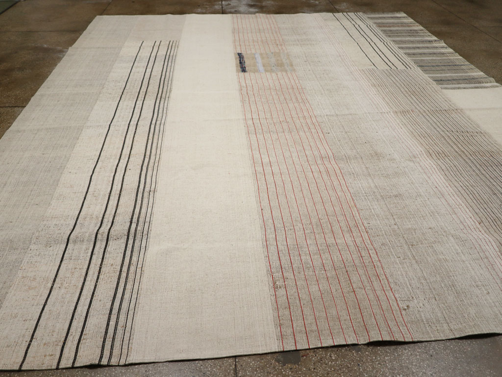 Vintage Turkish Flatweave Kilim Large Room Size Carpet, No.33609 - Gss