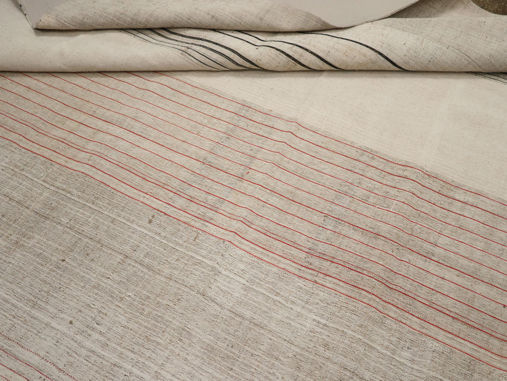 Vintage Turkish Flatweave Kilim Large Room Size Carpet, No.33609 - Gss