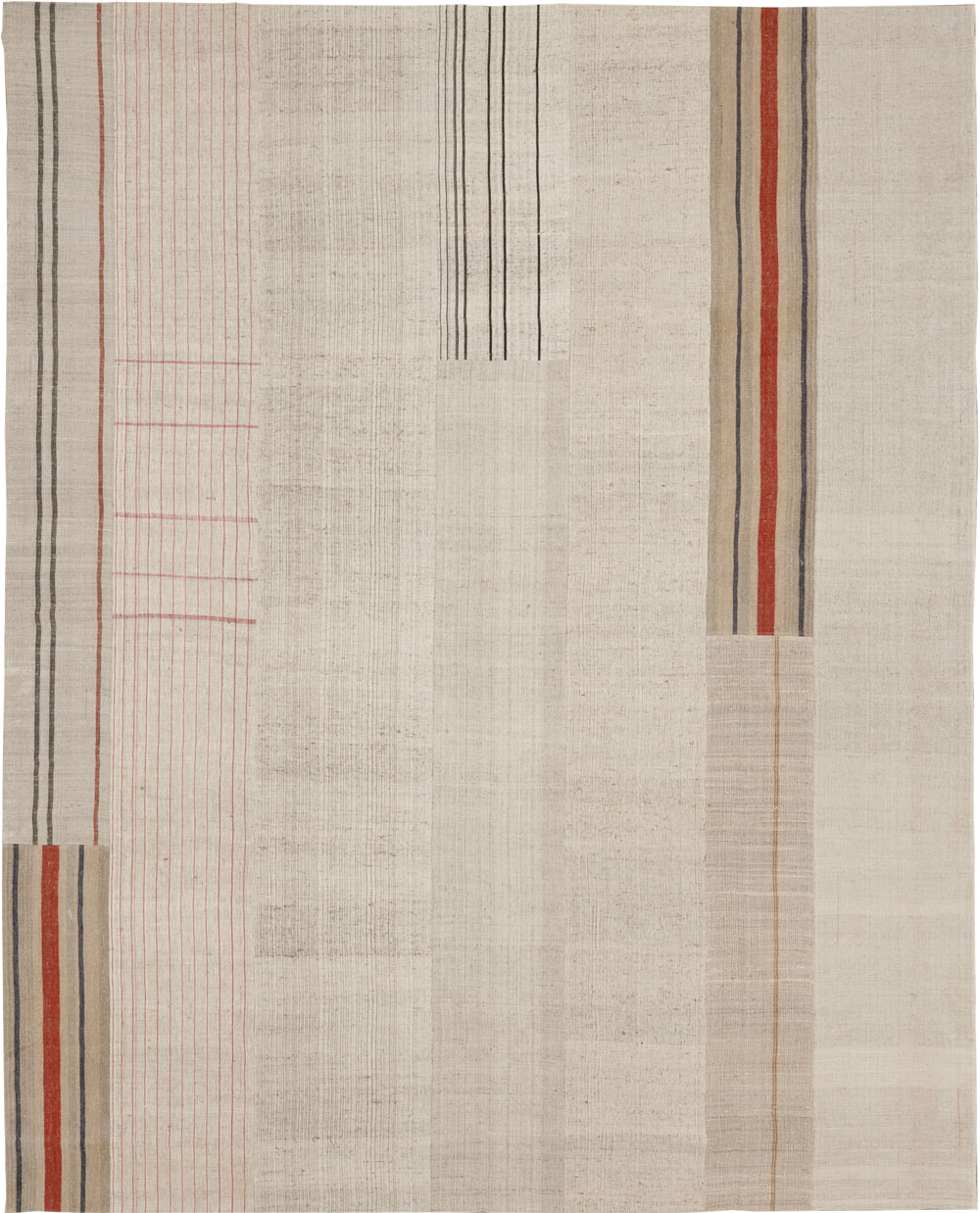 Vintage Turkish Flatweave Kilim Large Room Size Carpet, No.33610 - Gss