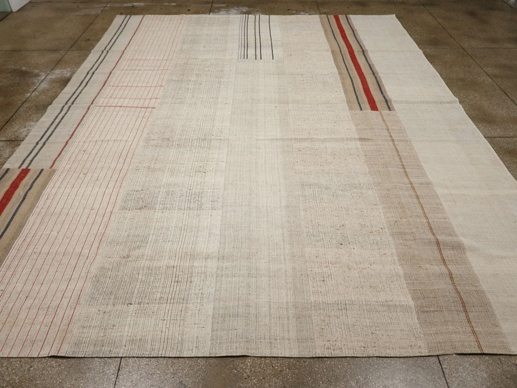 Vintage Turkish Flatweave Kilim Large Room Size Carpet, No.33610 - Gss