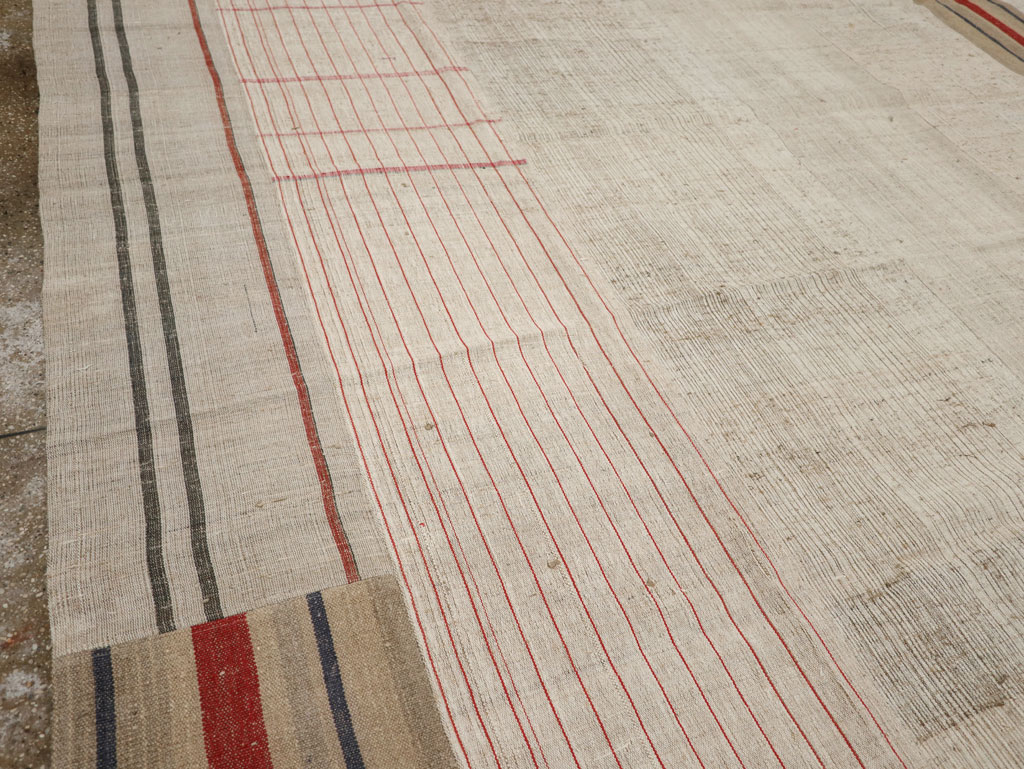 Vintage Turkish Flatweave Kilim Large Room Size Carpet, No.33610 - Gss