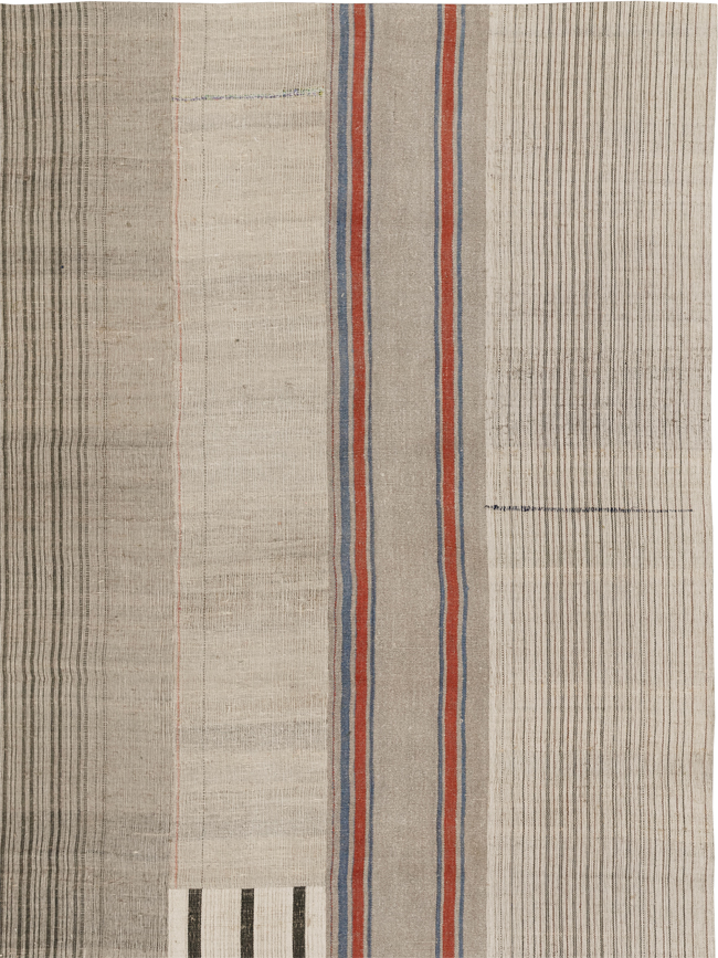 Vintage Turkish Flatweave Kilim Room Size Carpet, No.33611 - Gss