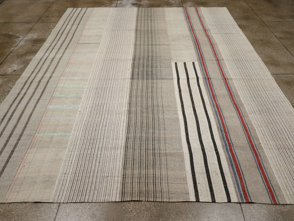 Vintage Turkish Flatweave Kilim Room Size Carpet, No.33611 - Gss