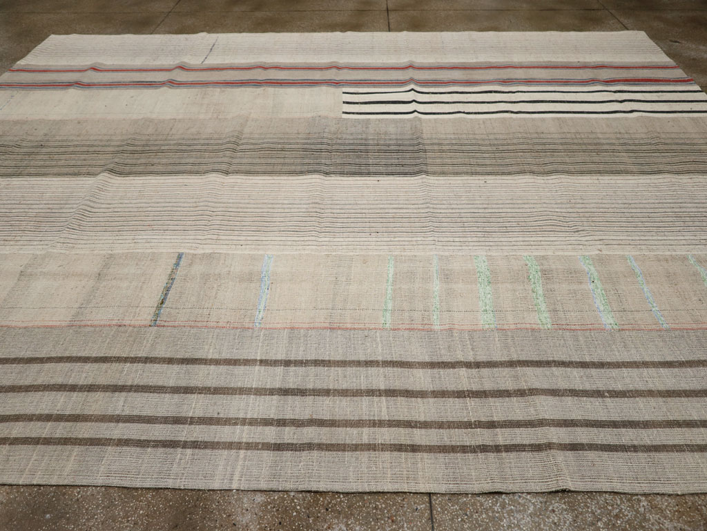 Vintage Turkish Flatweave Kilim Room Size Carpet, No.33611 - Gss