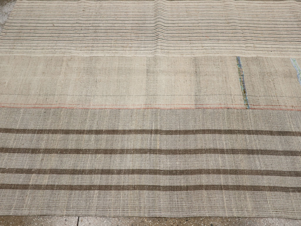 Vintage Turkish Flatweave Kilim Room Size Carpet, No.33611 - Gss