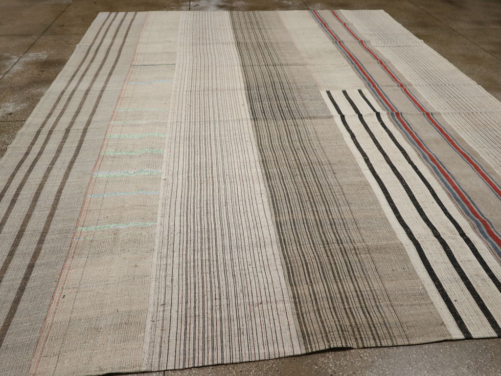 Vintage Turkish Flatweave Kilim Room Size Carpet, No.33611 - Gss