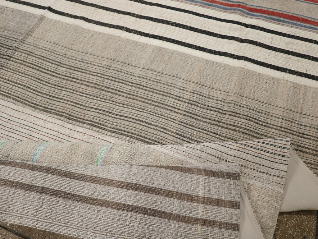 Vintage Turkish Flatweave Kilim Room Size Carpet, No.33611 - Gss