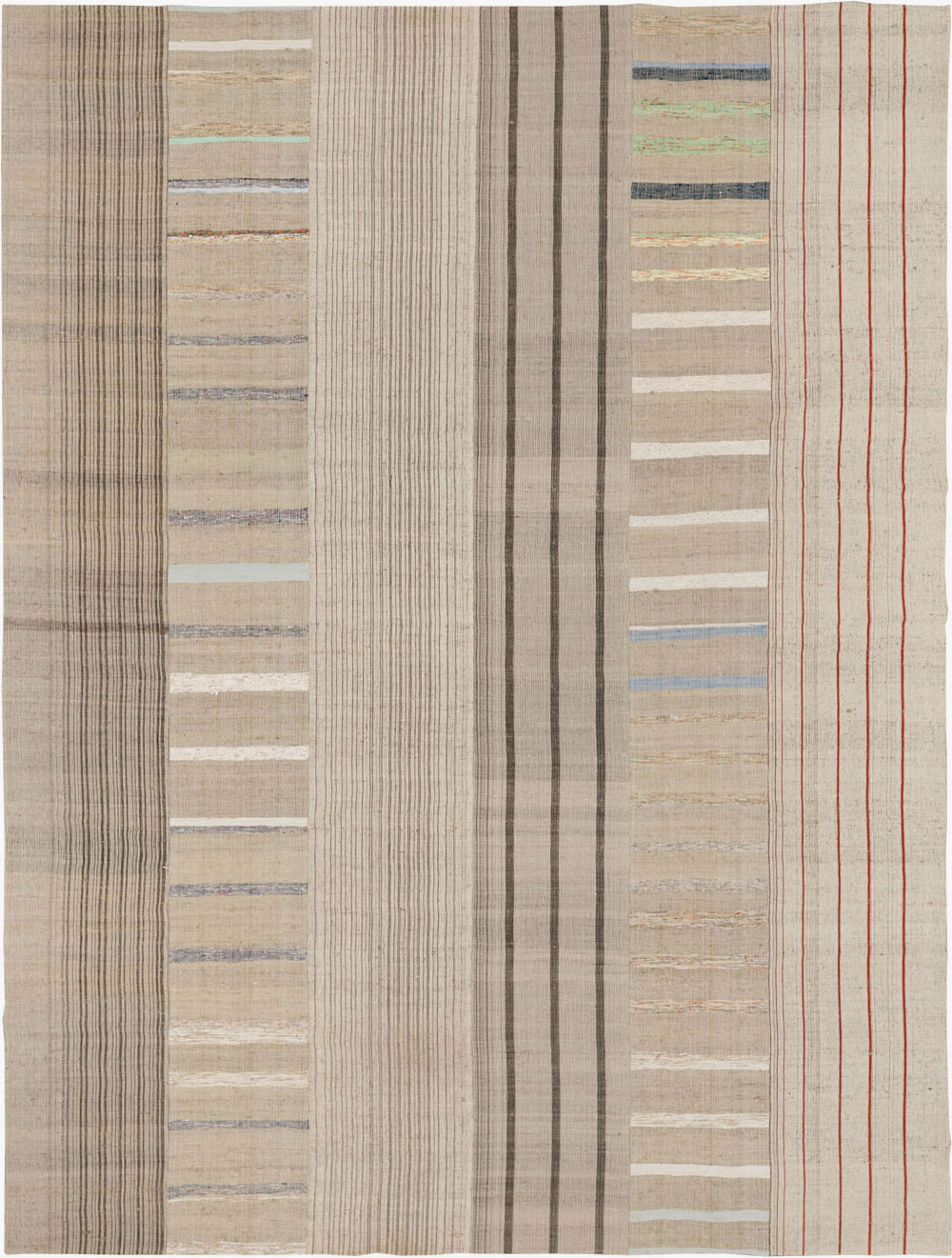 Vintage Turkish Flatweave Kilim Room Size Carpet, No.33612 - Gss