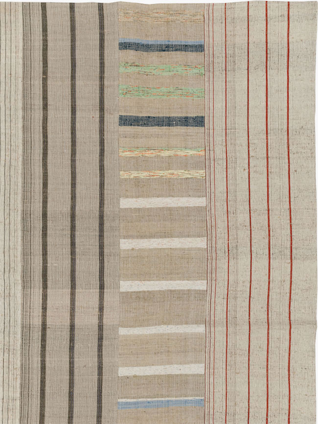 Vintage Turkish Flatweave Kilim Room Size Carpet, No.33612 - Gss
