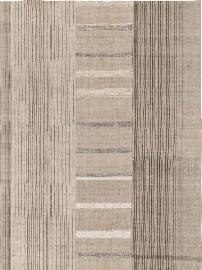 Vintage Turkish Flatweave Kilim Room Size Carpet, No.33612 - Gss