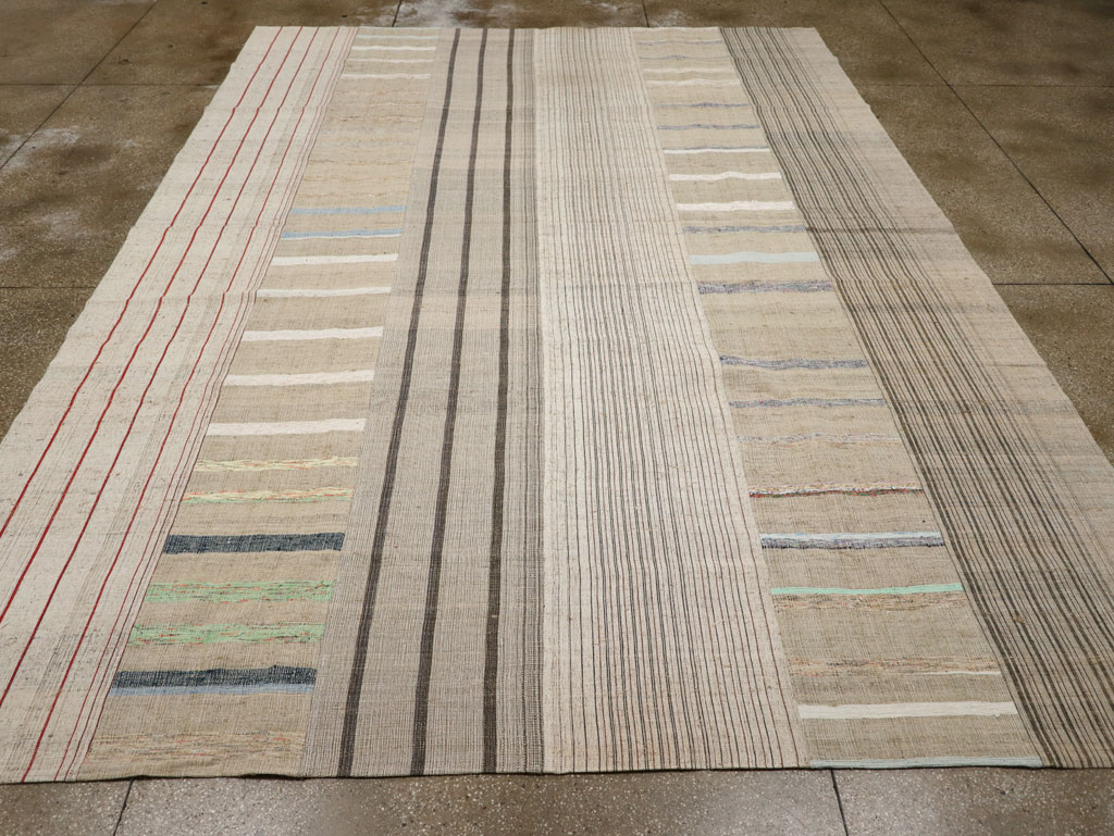Vintage Turkish Flatweave Kilim Room Size Carpet, No.33612 - Gss