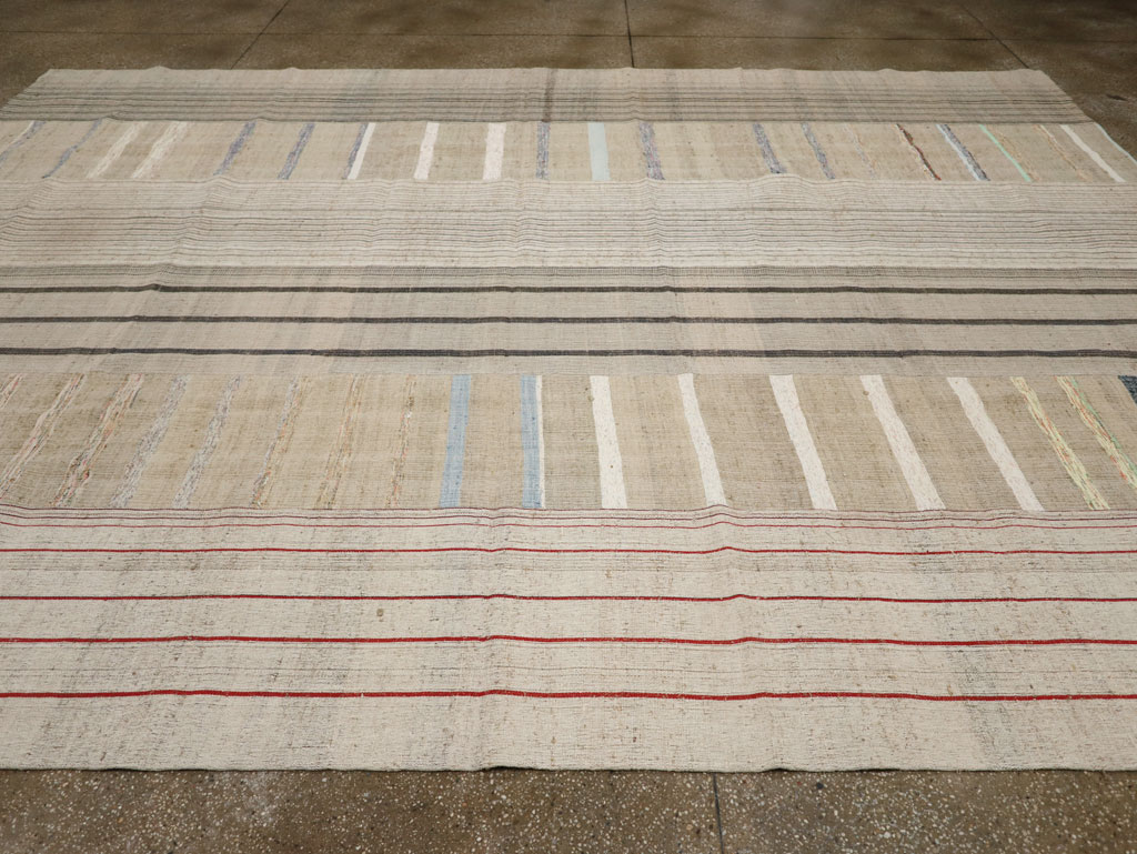 Vintage Turkish Flatweave Kilim Room Size Carpet, No.33612 - Gss