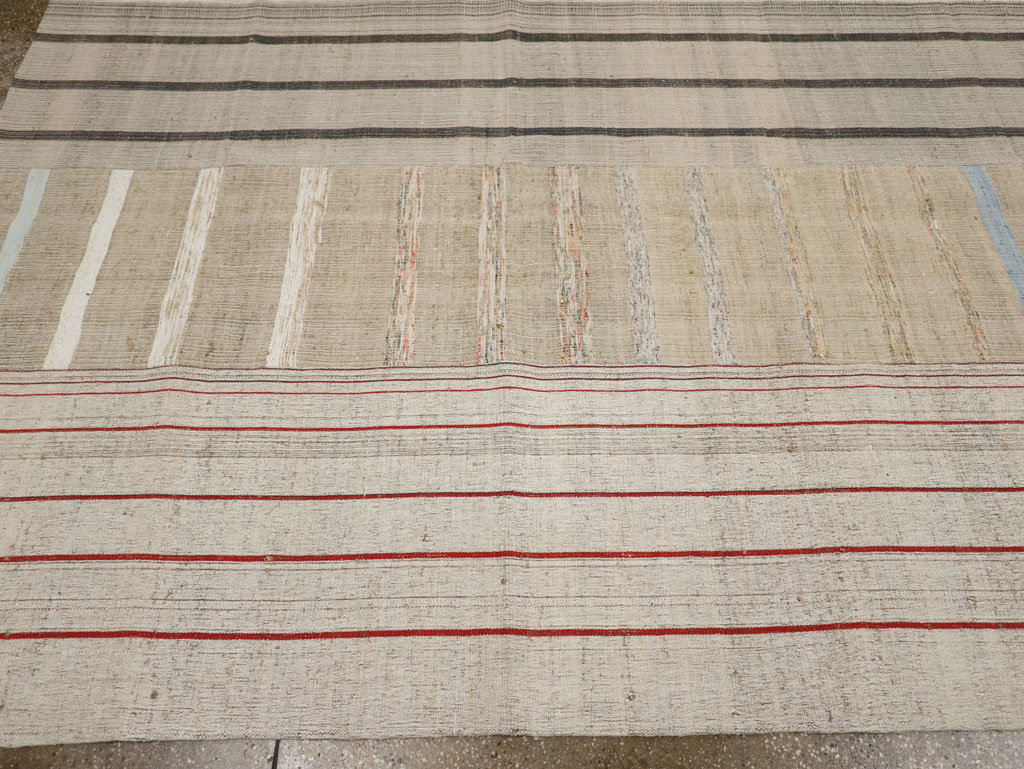 Vintage Turkish Flatweave Kilim Room Size Carpet, No.33612 - Gss