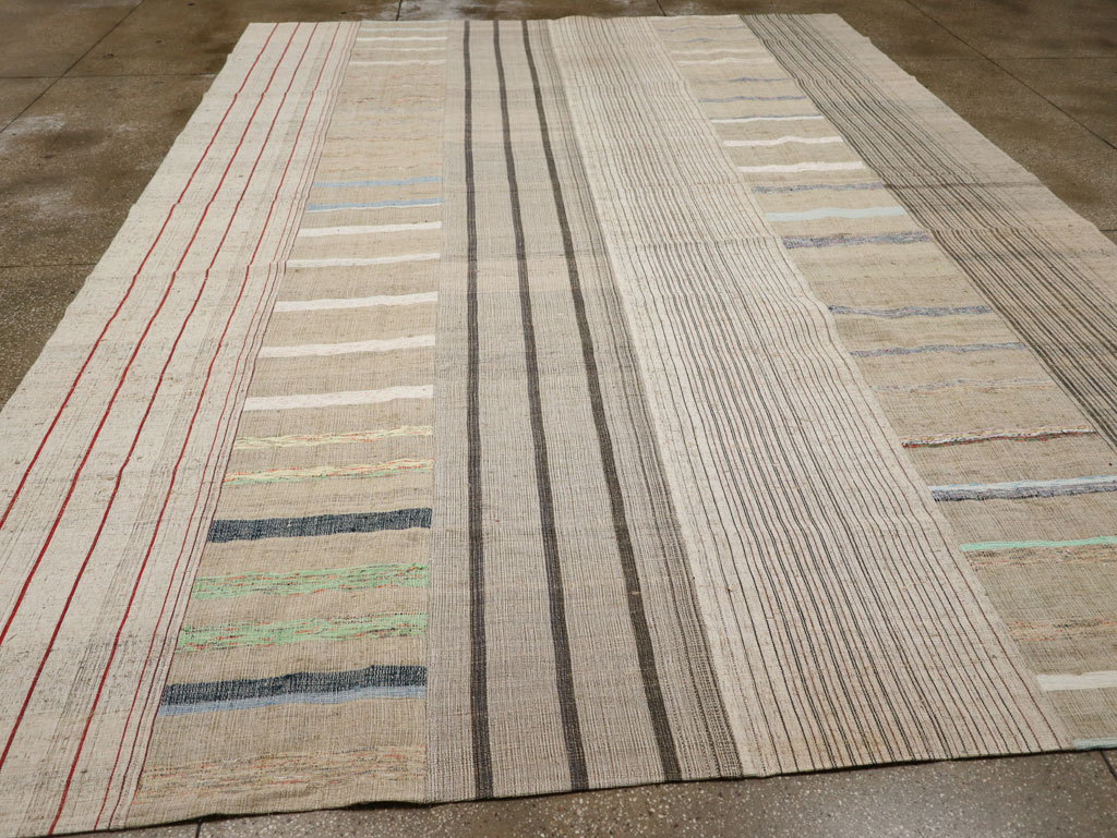 Vintage Turkish Flatweave Kilim Room Size Carpet, No.33612 - Gss