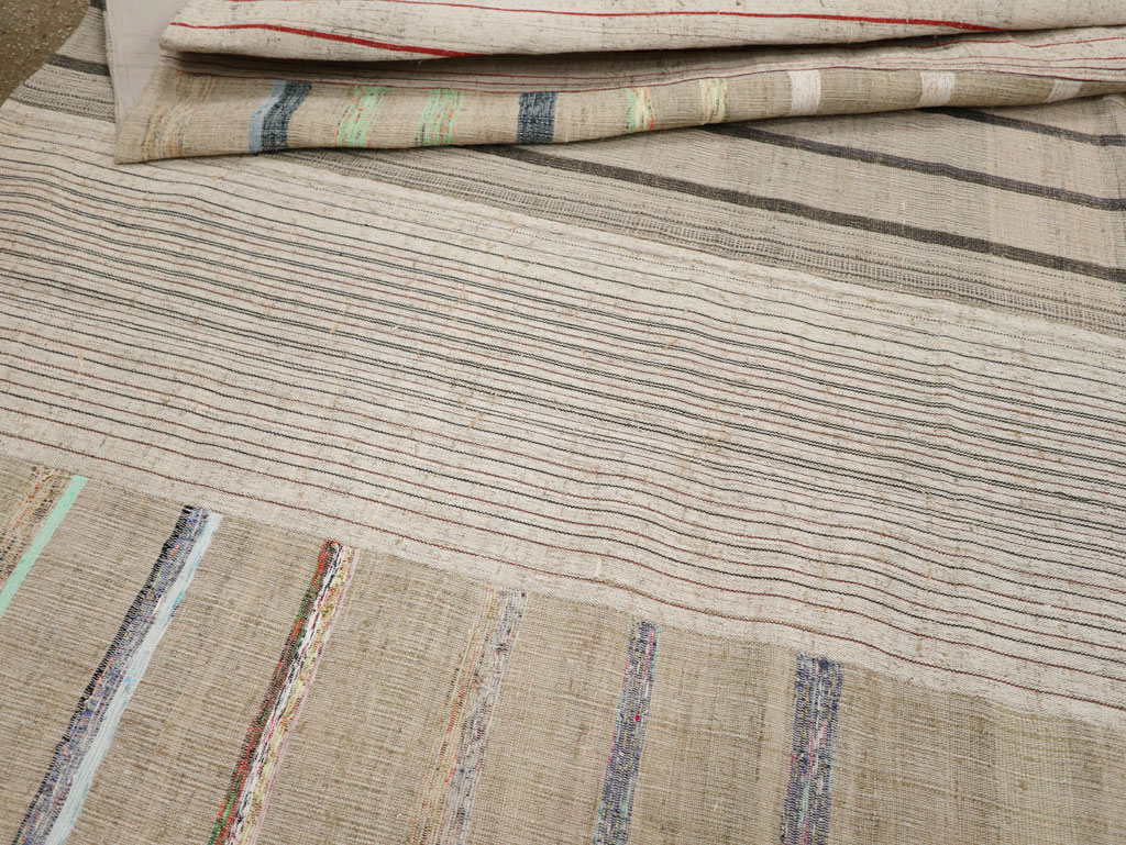 Vintage Turkish Flatweave Kilim Room Size Carpet, No.33612 - Gss