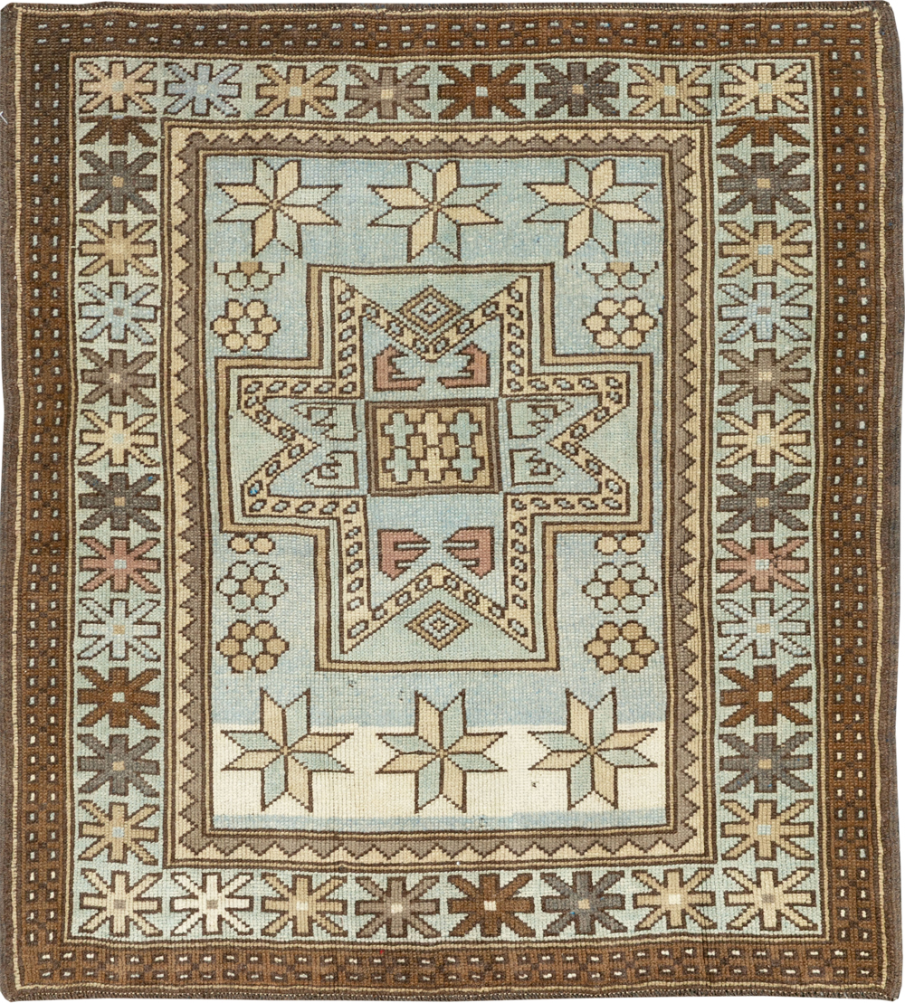 Vintage Caucasian Throw Rug, No.33618 - Gss