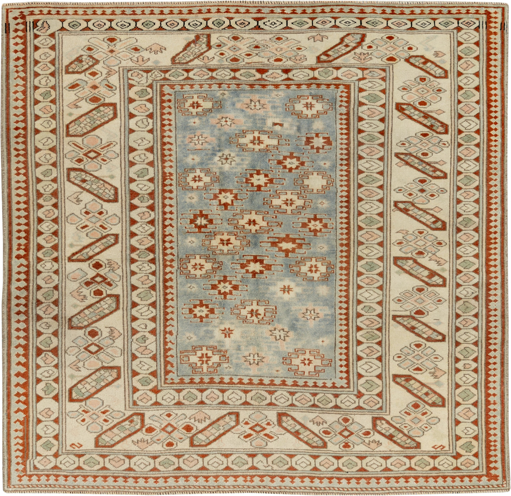 Vintage Caucasian Square Accent Rug, No.33628 - Gss