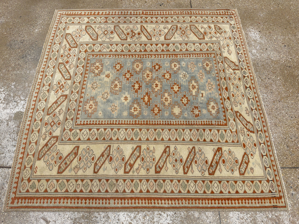 Vintage Caucasian Square Accent Rug, No.33628 - Gss