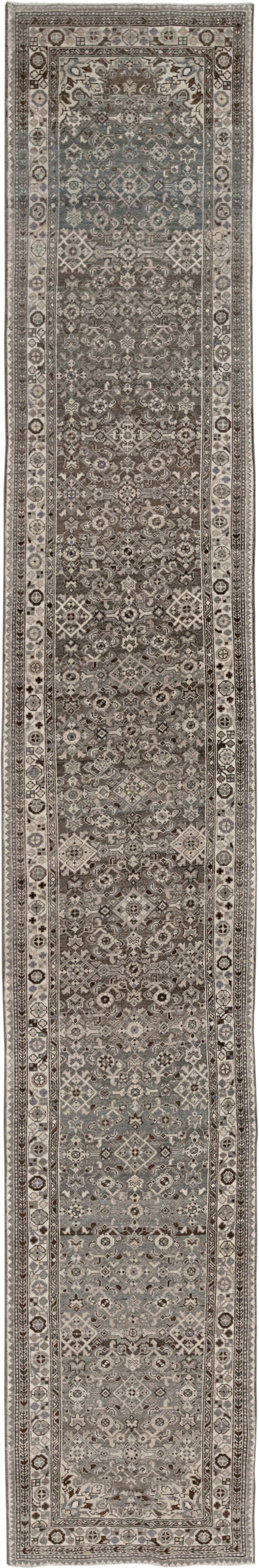 Antique Persian Malayer Long Runner, No.33631 - Gss