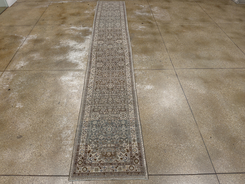 Antique Persian Malayer Long Runner, No.33631 - Gss