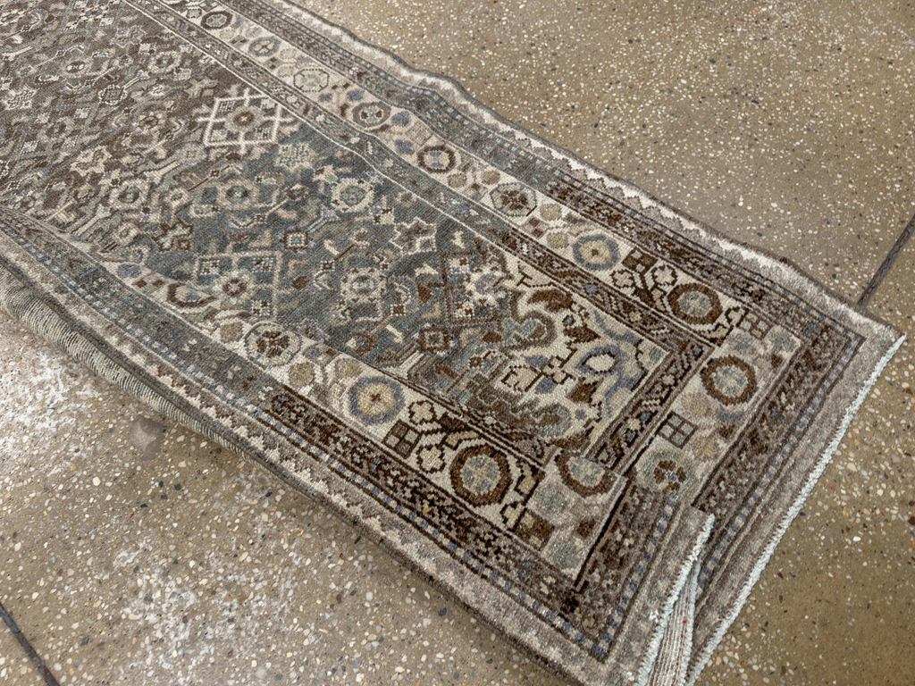 Antique Persian Malayer Long Runner, No.33631 - Gss
