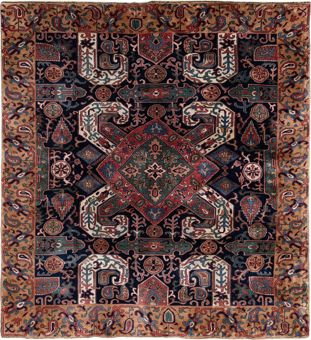 Antique Caucasian Kazak Square Room Size Carpet, No.33633 - Gss