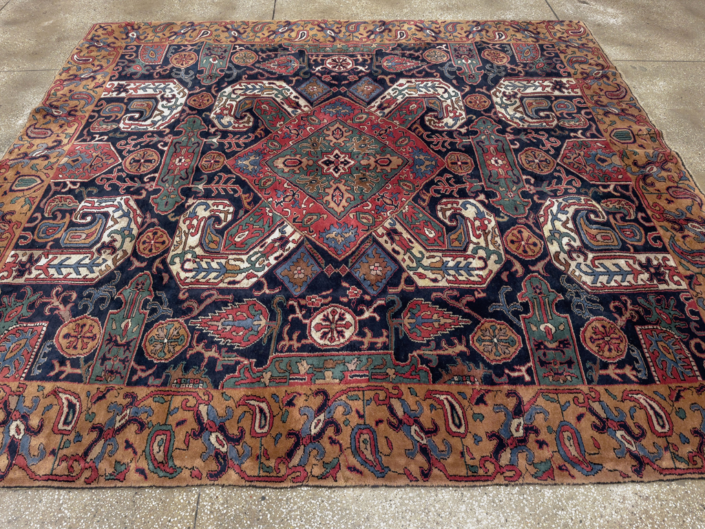 Antique Caucasian Kazak Square Room Size Carpet, No.33633 - Gss