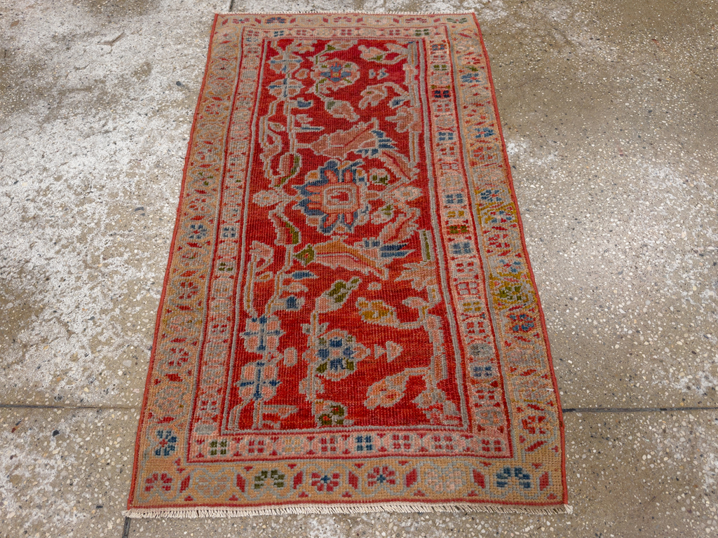 Antique Persian Sultanabad Throw Rug (Pair: 1 of 2), No.33634 - Gss