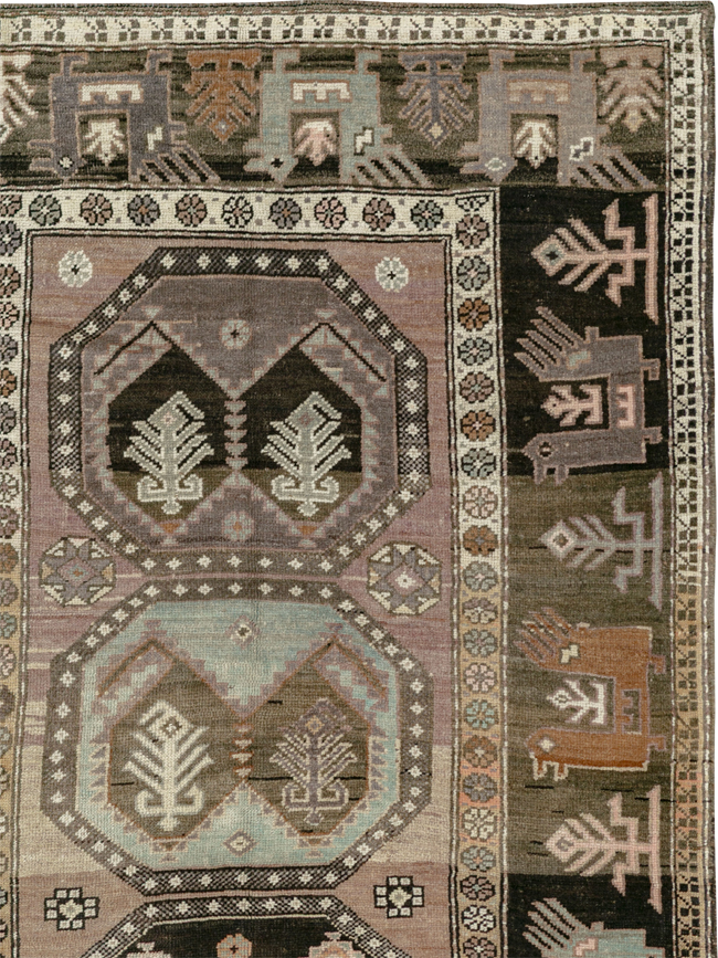 Vintage Turkish Anatolian Wide Gallery Runner, No.33642 - Gss