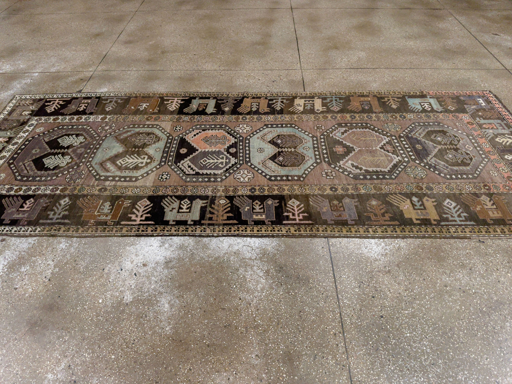 Vintage Turkish Anatolian Wide Gallery Runner, No.33642 - Gss