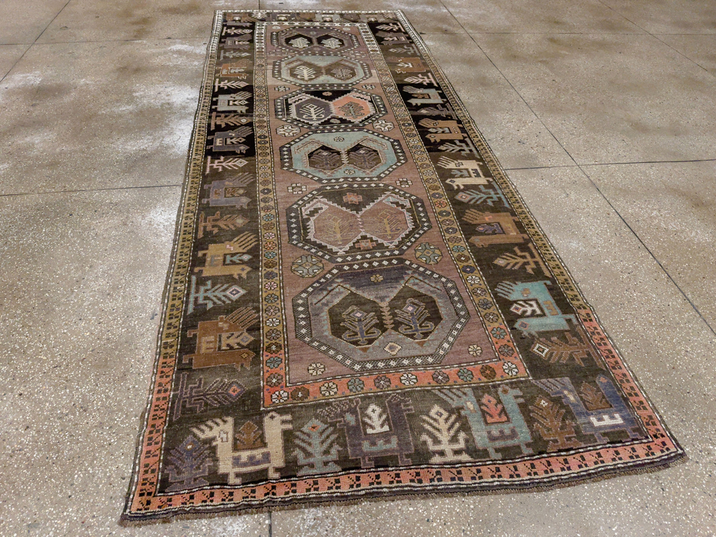 Vintage Turkish Anatolian Wide Gallery Runner, No.33642 - Gss