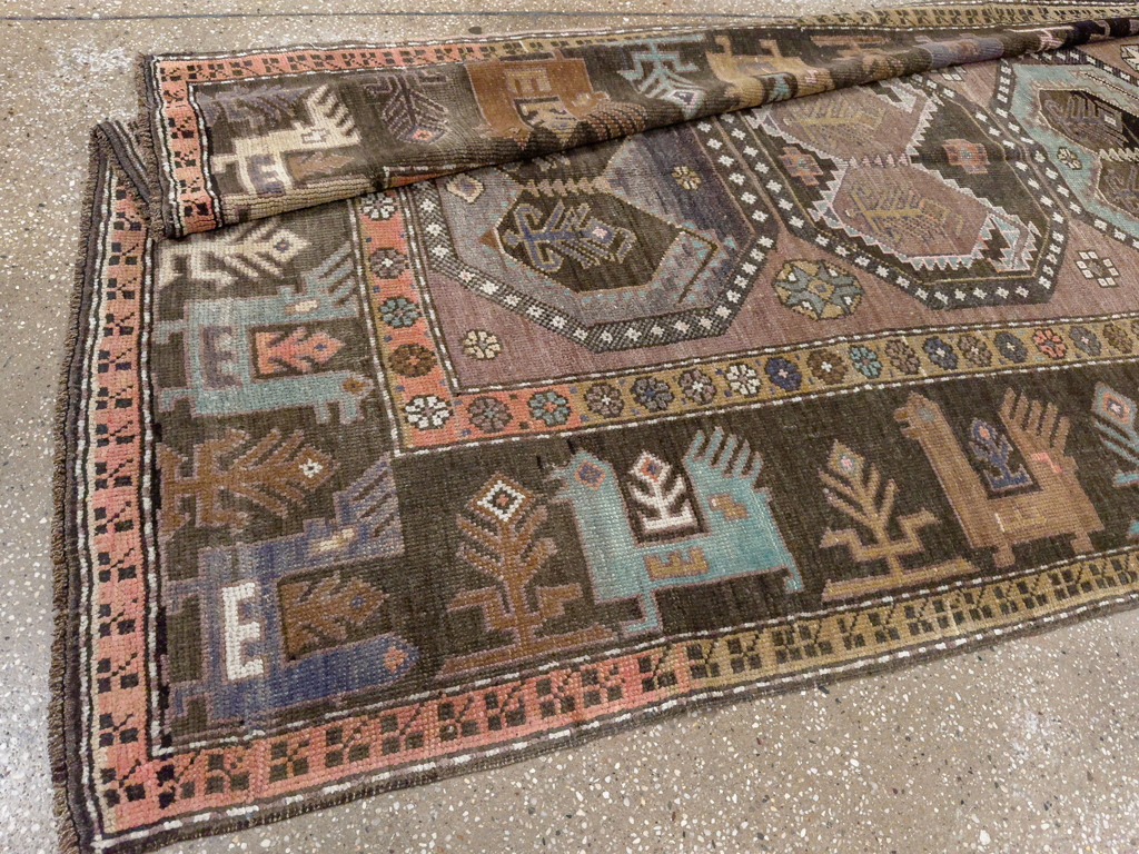 Vintage Turkish Anatolian Wide Gallery Runner, No.33642 - Gss