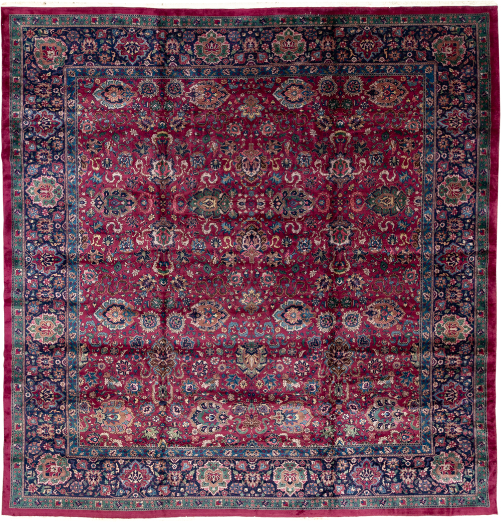 Antique Indian Lahore Large Square Room Size Carpet, No.33643 - Gss