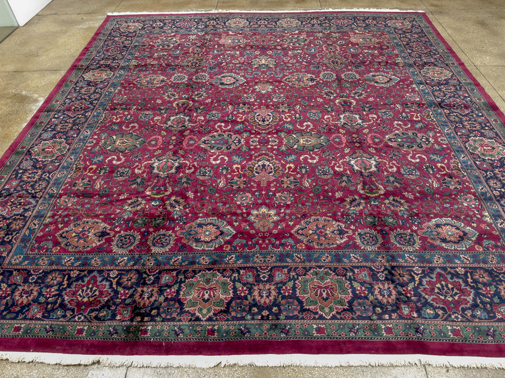 Antique Indian Lahore Large Square Room Size Carpet, No.33643 - Gss