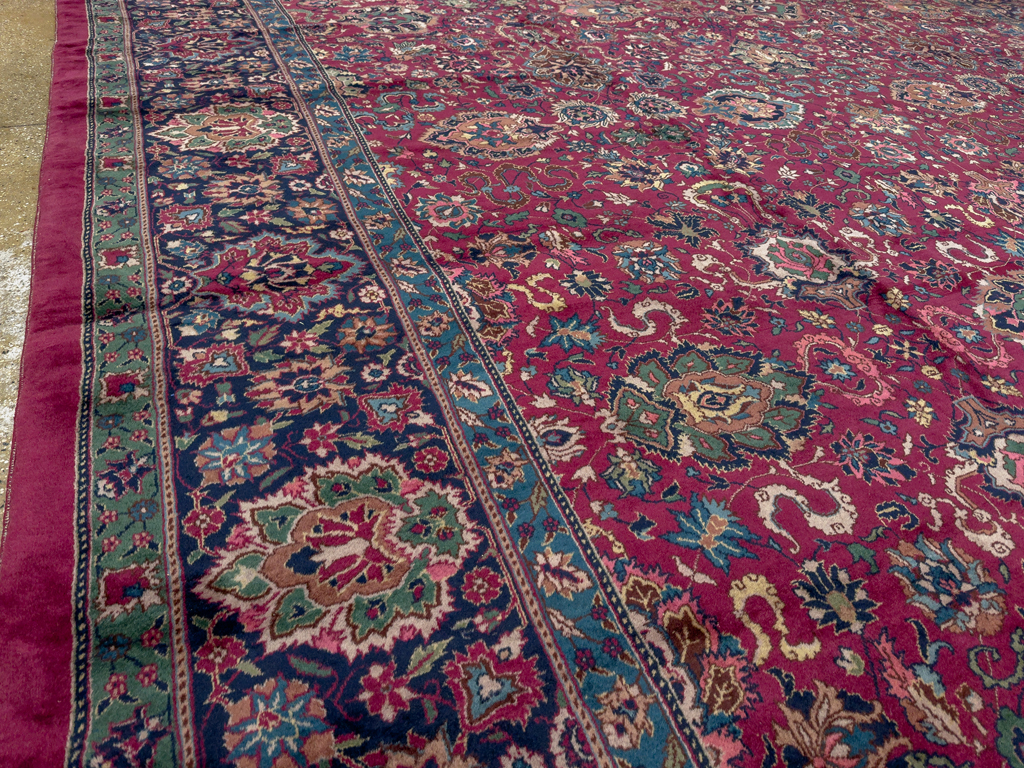 Antique Indian Lahore Large Square Room Size Carpet, No.33643 - Gss