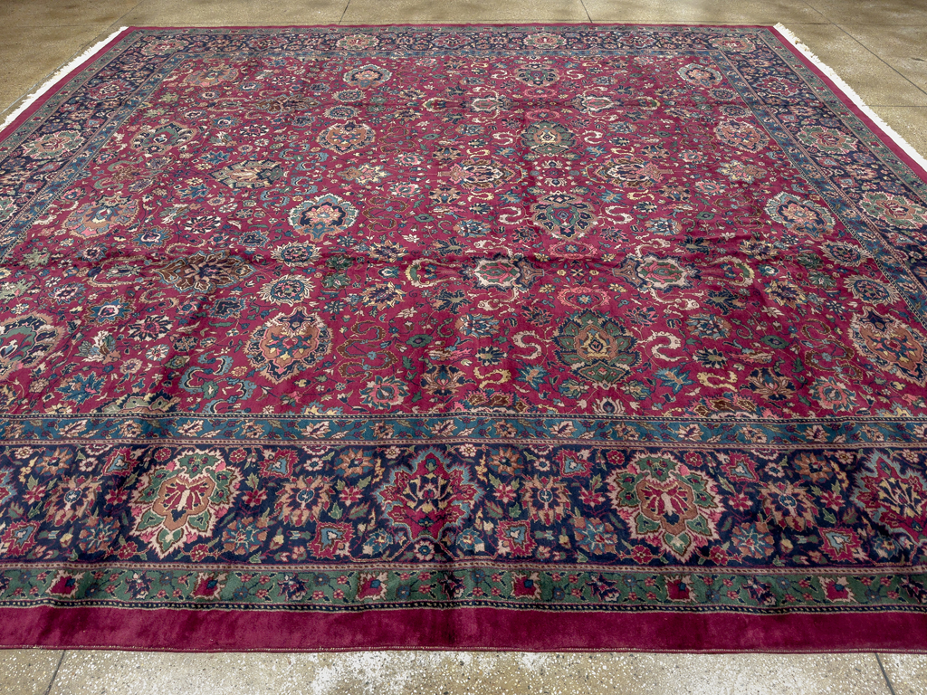 Antique Indian Lahore Large Square Room Size Carpet, No.33643 - Gss