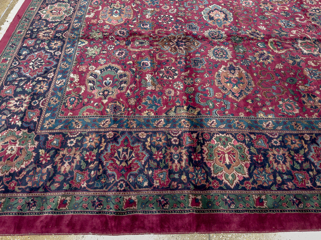 Antique Indian Lahore Large Square Room Size Carpet, No.33643 - Gss