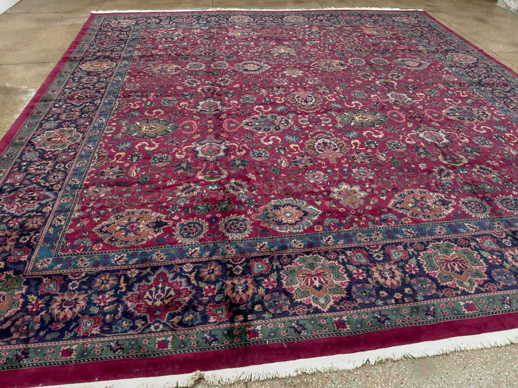 Antique Indian Lahore Large Square Room Size Carpet, No.33643 - Gss