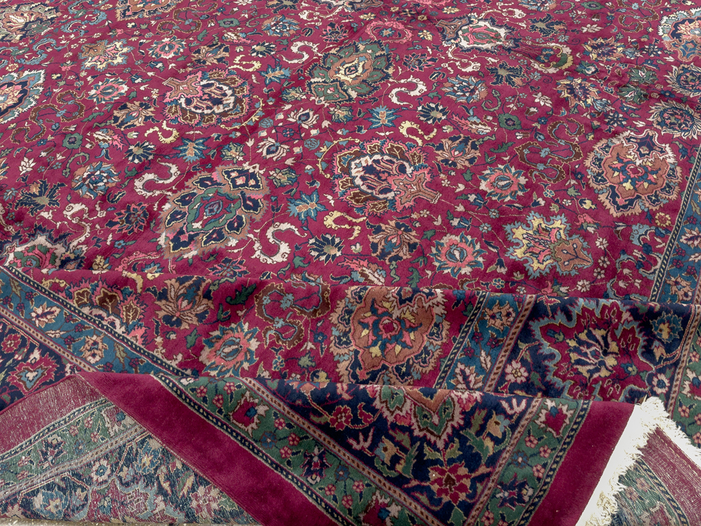 Antique Indian Lahore Large Square Room Size Carpet, No.33643 - Gss