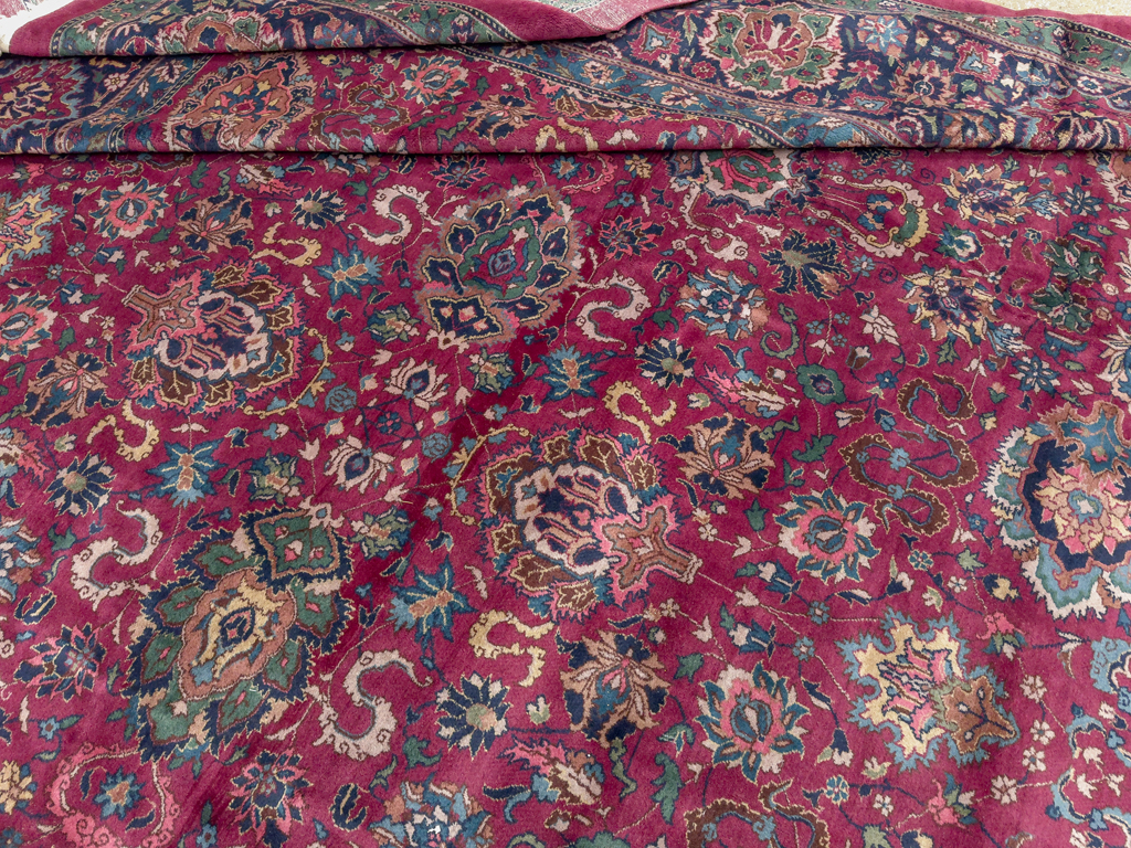 Antique Indian Lahore Large Square Room Size Carpet, No.33643 - Gss