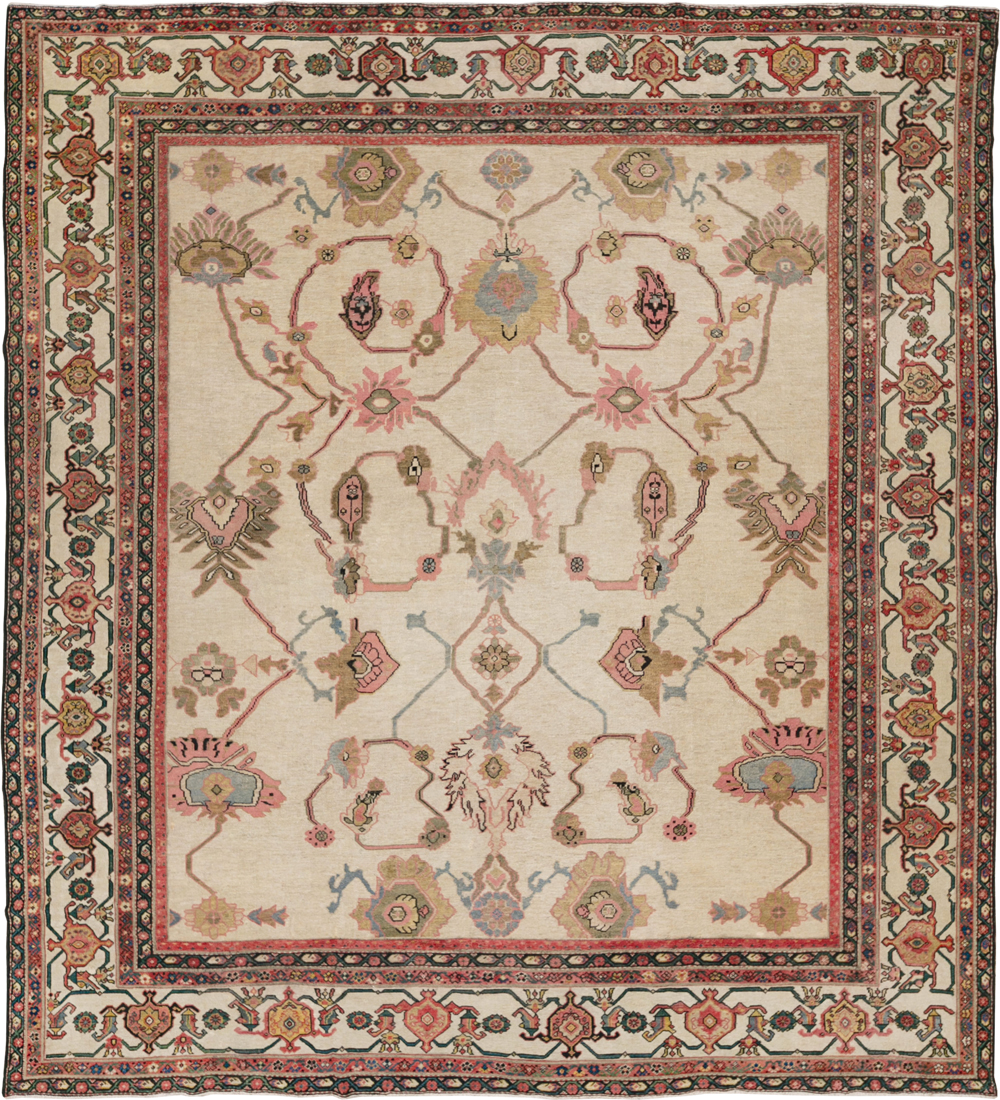 Antique Persian Mahal Square Large Room Size Carpet, No.33644 - Gss
