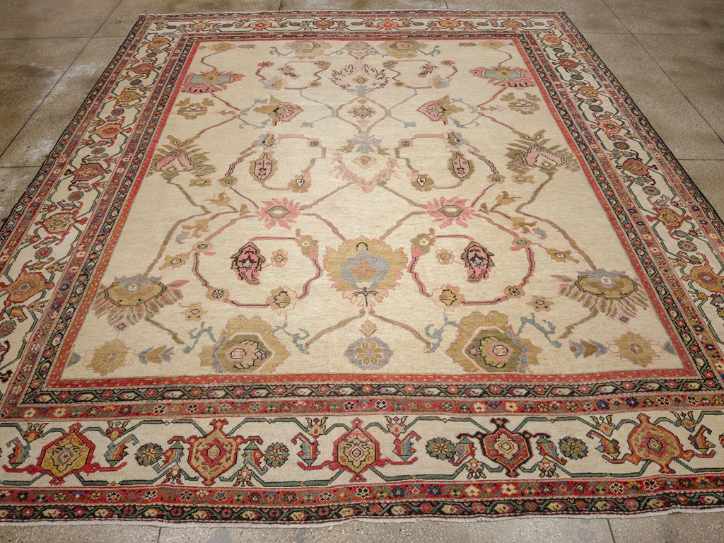 Antique Persian Mahal Square Large Room Size Carpet, No.33644 - Gss
