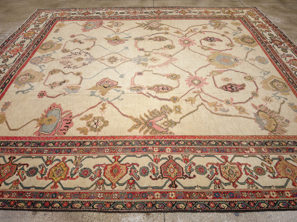 Antique Persian Mahal Square Large Room Size Carpet, No.33644 - Gss