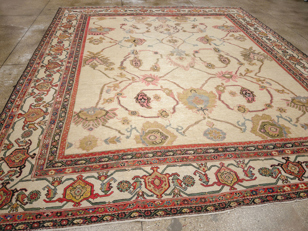 Antique Persian Mahal Square Large Room Size Carpet, No.33644 - Gss