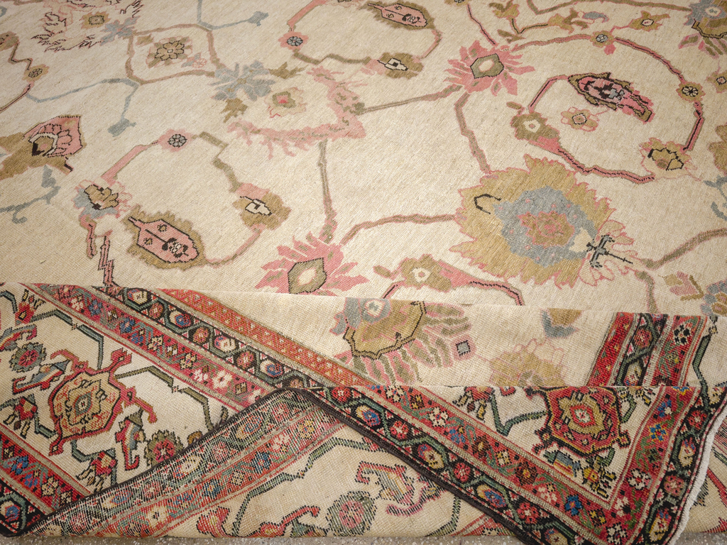 Antique Persian Mahal Square Large Room Size Carpet, No.33644 - Gss