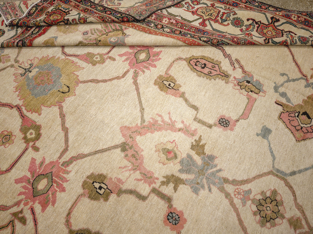 Antique Persian Mahal Square Large Room Size Carpet, No.33644 - Gss
