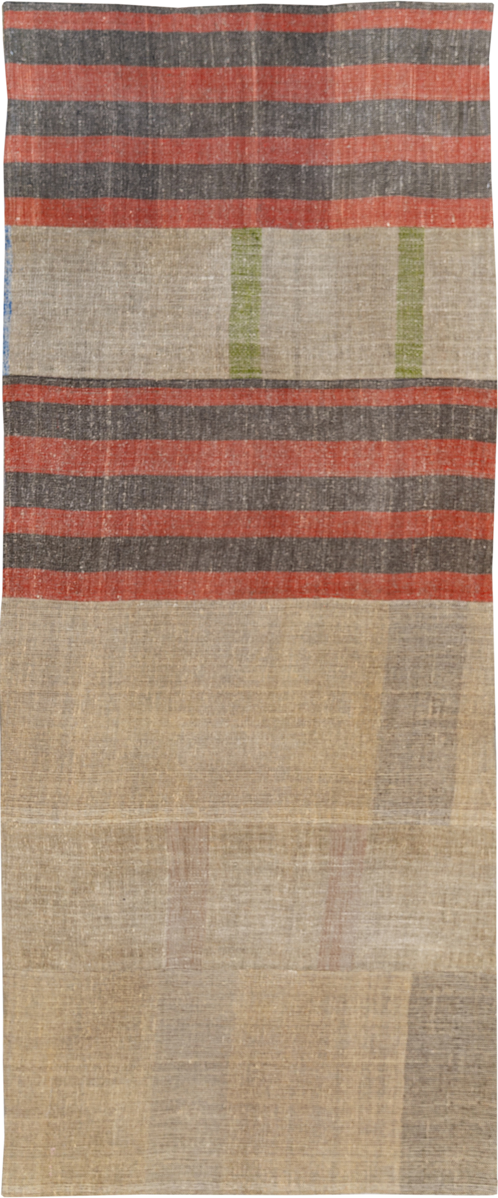 Vintage Turkish Flatweave Kilim Wide Gallery Runner, No.33652 - Gss
