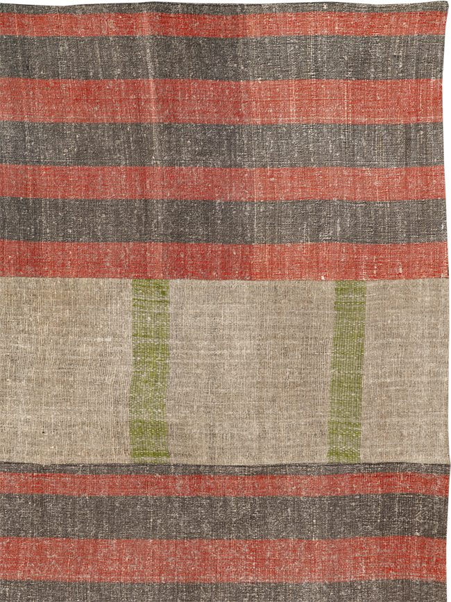 Vintage Turkish Flatweave Kilim Wide Gallery Runner, No.33652 - Gss